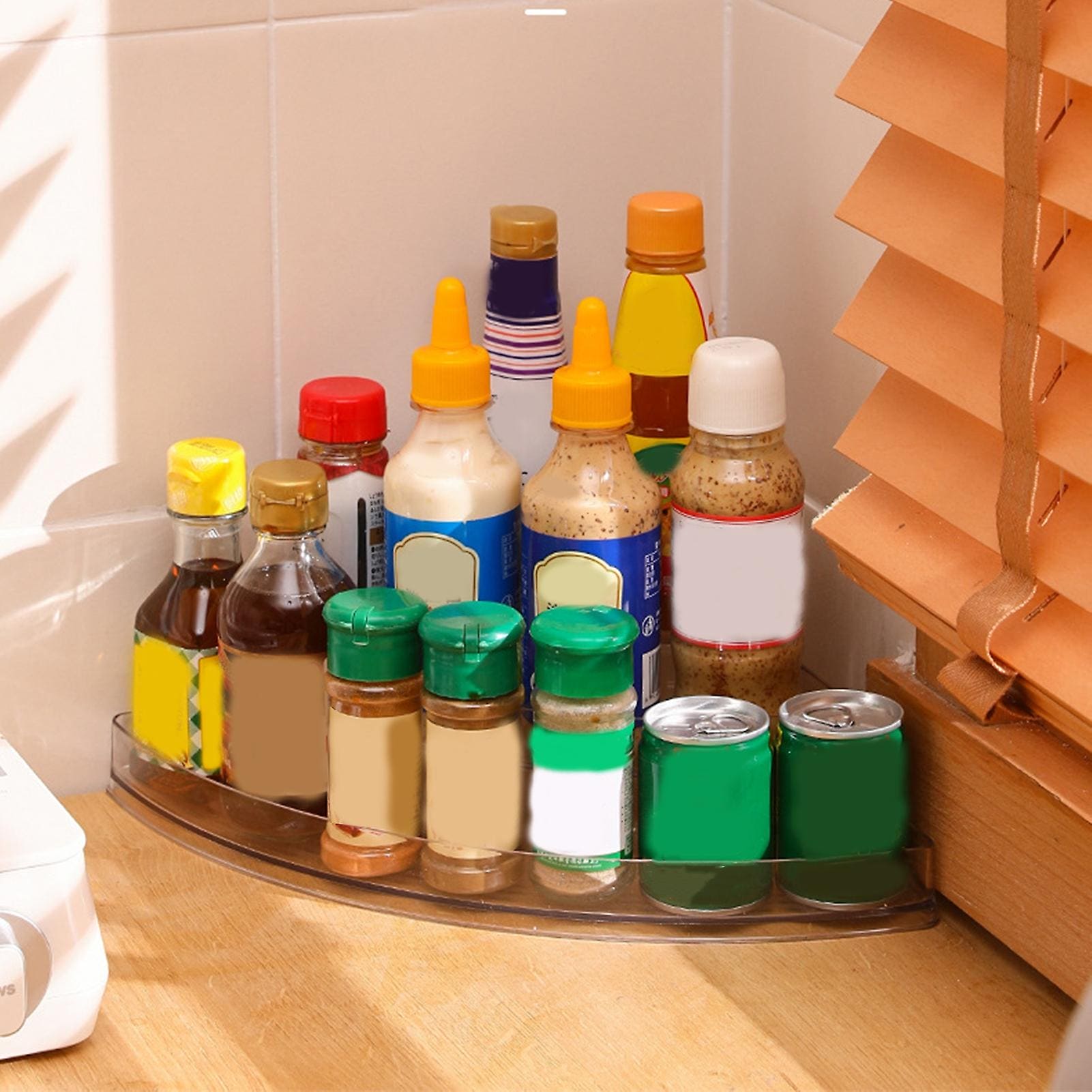 Acrylic Triangle Corner Organizer, Multi Layer Space Saving Solution, Multifunctional Transparent Triangle Storage Organizer, Waterproof Corner Stuff Storage Rack Acrylic Triangle Corner Organizer, Multi Layer Space Saving Solution, Multifunctional Transparent Triangle Storage Organizer, Waterproof Corner Stuff Storage Rack